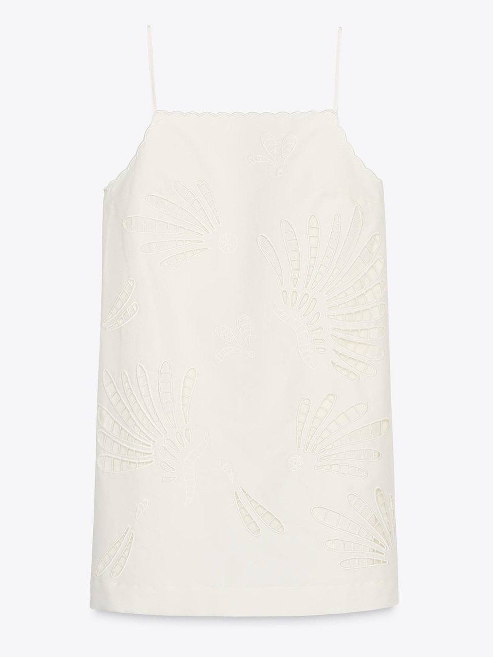 Embroidered Linen Mini Dress